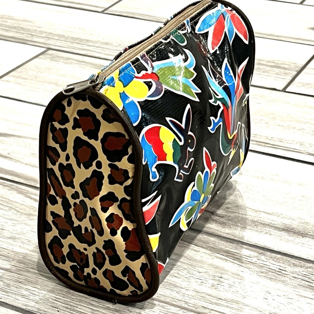 NWOT Consuela Diego & Mona Leopard Oilcloth Travel Makeup Bag Rare Retired